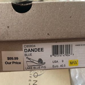 blue boc wedge sandals